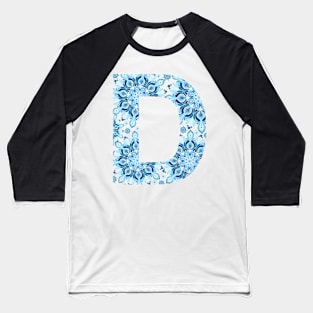 Dottillism Mandala Letter Blue Baseball T-Shirt